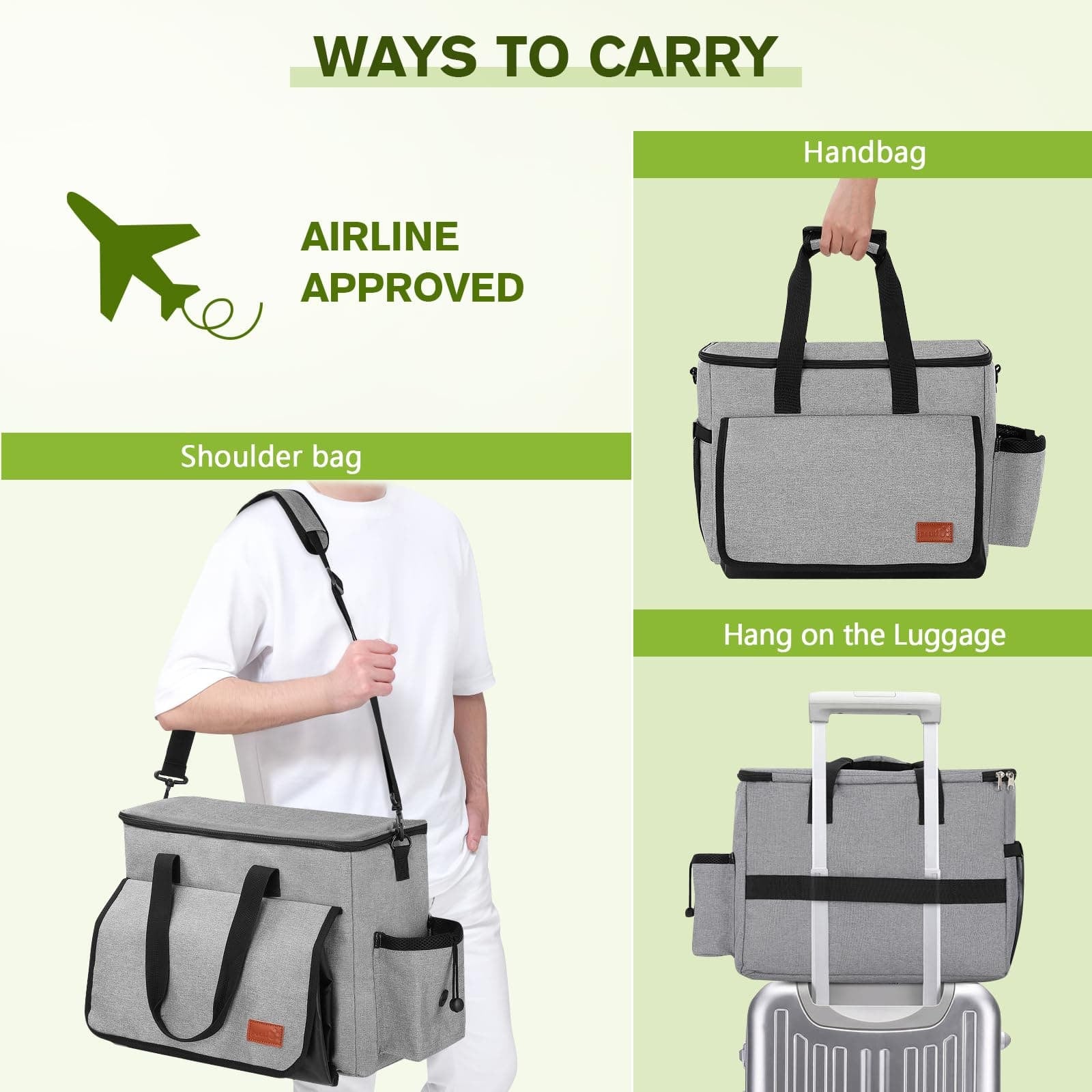 Superidag Dog Travel Bag, Travel Bag for Pets with Picnic Mat