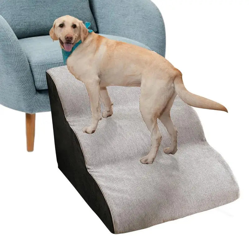 3-Steps Pet Dog Sofa Stairs with Flannel Cover Anti-Slip Dogs Cats Ramp Ladder Memory Foam Sponge Slope Staircase Pet Supplies