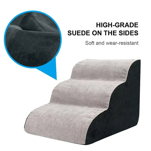 3-Steps Pet Dog Sofa Stairs with Flannel Cover Anti-Slip Dogs Cats Ramp Ladder Memory Foam Sponge Slope Staircase Pet Supplies