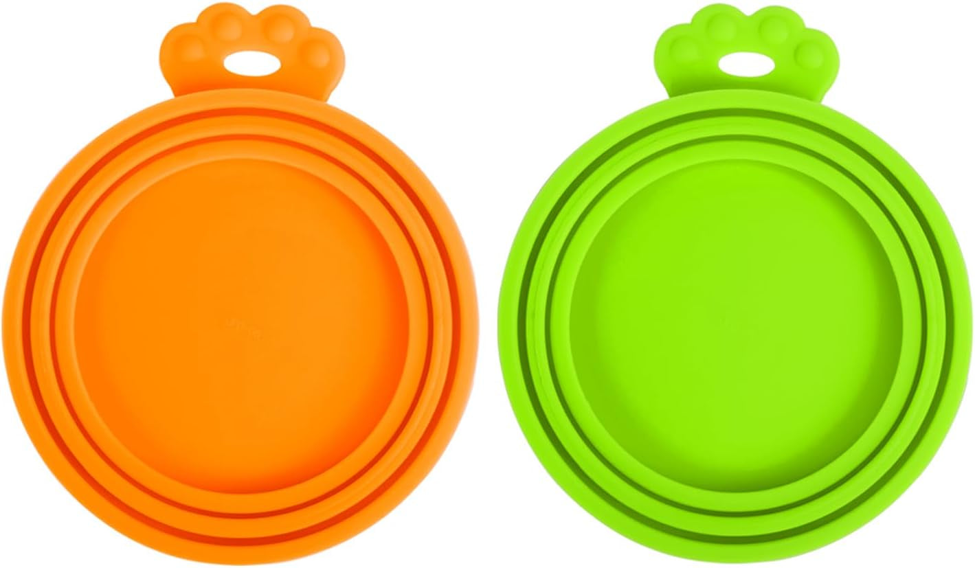 4 Packs Silicone Pet Can Lids, Dog Cat Food Can Cover, Universal Size Can Tops, 1 Fit 3 Standard Size Food Cans, BPA Free Dishwasher Safe (Blue, Green, Orange, Pink)