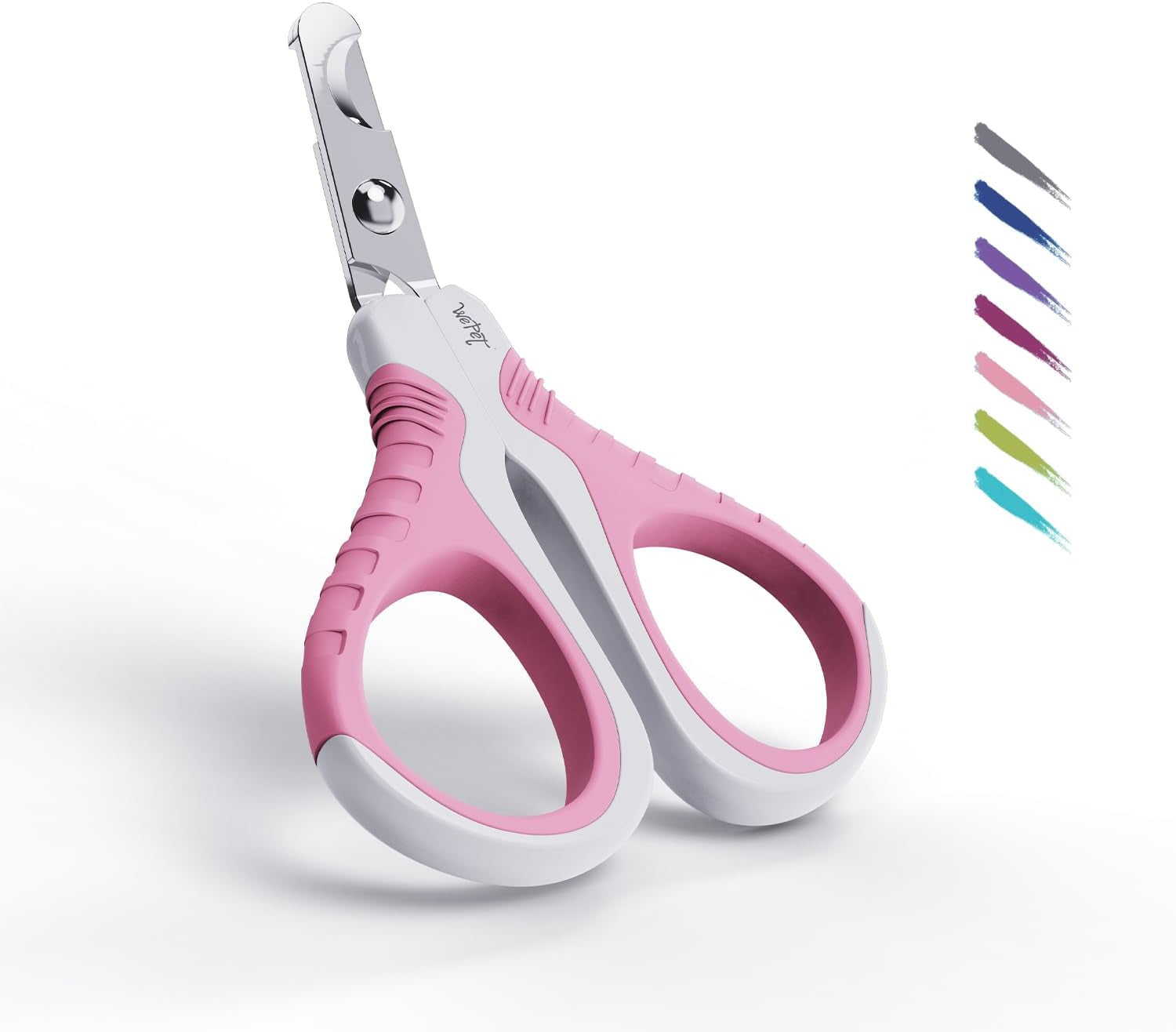 Pet Nail Clippers, Professional Claw Trimmer, Bended Scissor Special for Cats, Kittens, Dogs, Puppies, Small Animals, White/Pine Green