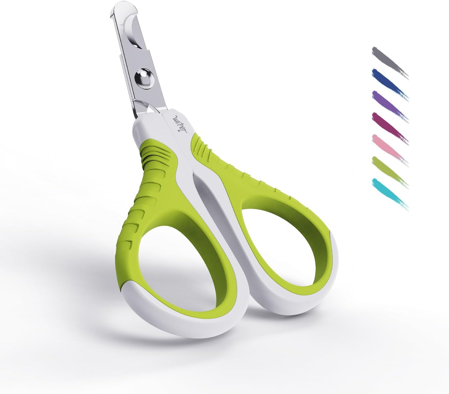 Pet Nail Clippers, Professional Claw Trimmer, Bended Scissor Special for Cats, Kittens, Dogs, Puppies, Small Animals, White/Pine Green